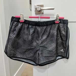 Grey and Black Adidas Running Shorts